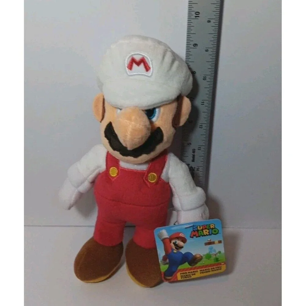 Super Mario Fire Mario 9 Inch Plush Nintendo With Little Fire Mario